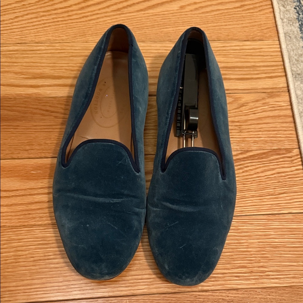 Blue Velvet Stubbs & Wootton Loafers